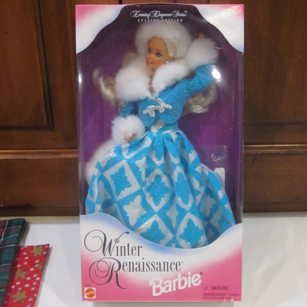 Barbie Winter Renaissance Doll in Blue and White